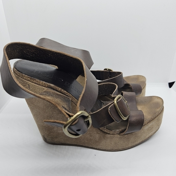 Pedro Garcia brown leather Tex wedge platform sandals EU 39.5 - Picture 2 of 12